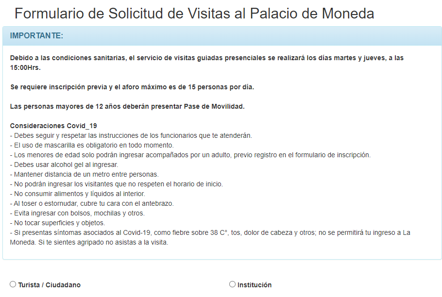 formulario de visita palacio la moneda