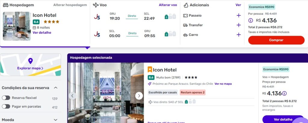 Pacote para o Chile 2026 Decolar